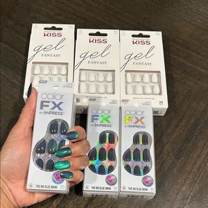 KISS Gel Fantasy & imPRESS Color FX Black Ready-to-Wear Nail Sets